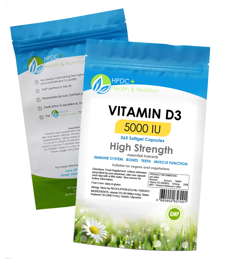 Vitamin D3 5000IU 365 Capsules - High Precision Dermatology Centre